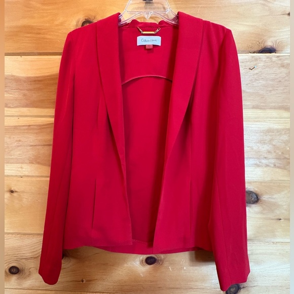 Calvin Klein Red Blazer size 6 - Picture 1 of 7